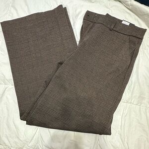 Simply Vera Vera Wang Women's Brown Checkered Trousers